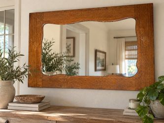 Vintage-style wood framed mirror