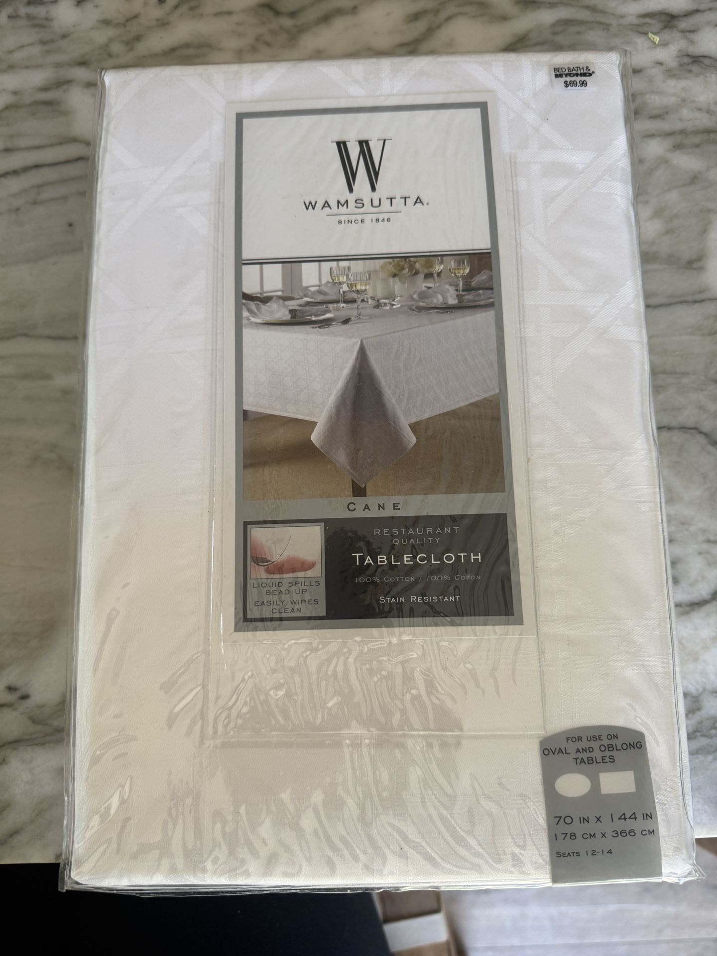 Table Linen Geometric White