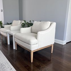 Accent Chairs With Wood Base Color Cream