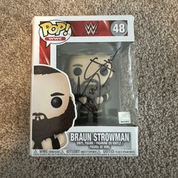 Signed Brain Strowman Shirt And Funko