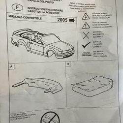 Ford Mustang convertible Dust Hood/Boot