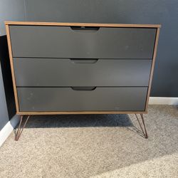 3 Drawer Nightstand/Dresser - Gray & Wood