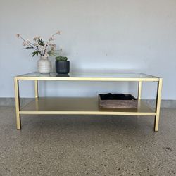 Hailey Home Brass Metal Modern Coffee Table