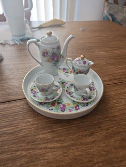 Vintage Bombay Miniature Tea Set Pink Roses