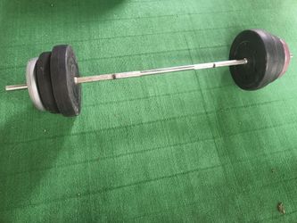Bench barbell and weights workout bundle