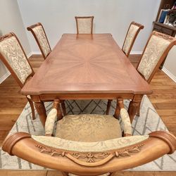 Italian Maple Dinning Set-Elegant Neoclassic Style 