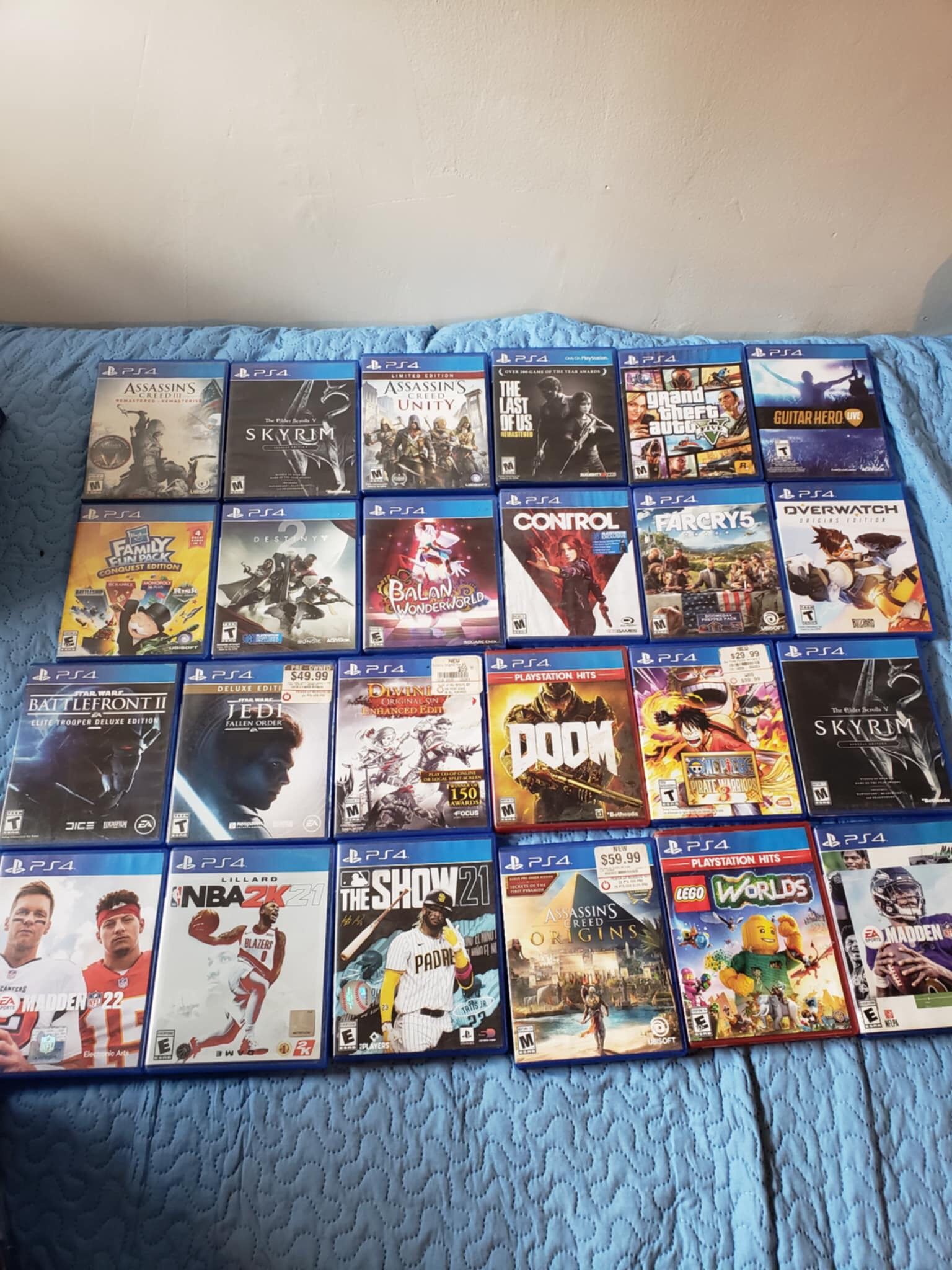 Playstation 4 Games PS4 PS 4 Playstation 5 Can Be Play PS5 PS 5... 8 Games for $100 or $20! Each. New games conditions any 8 Games $100