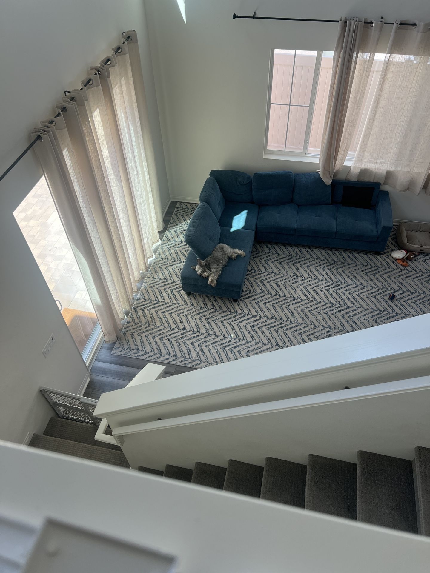 Blue/Teal Sectional Sofa (4 Seaters)