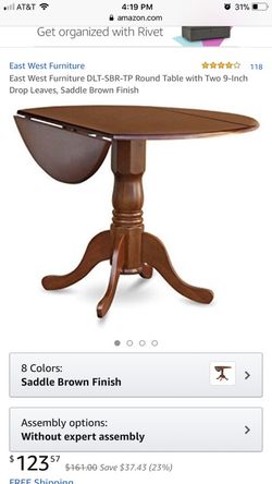 Table saddle brown finish