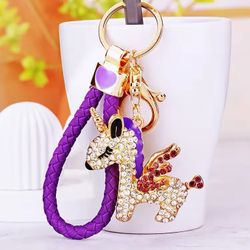 Unicorn Keychain Pendant Creative Metal Design For Men Women's Handbags Accessories Cartoon Gift Key Organizer