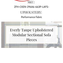 Everly Taupe Upholstered Modular Sectional Sofa Pieces