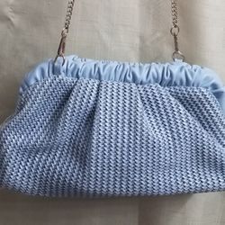 Moda Luxe Sky Blue Shoulder Crossbow Clutch Bag