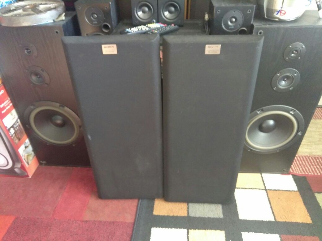 Vintage Sony Surround Sound Floor Speakers #SS Excellent