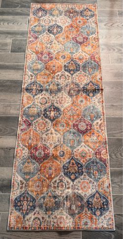 Lahome 2’ x 6’ Runner Rug – Vintage Moroccan Style/ Distressed Multicolor Runner Rug