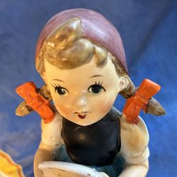 Vintage Japan Hummel Style Standing Girl With Book Figurine