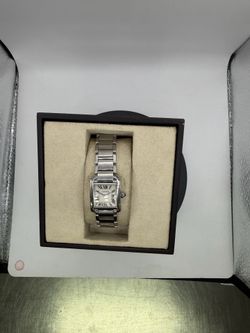 Cartier Tank Française stainless steel ladies quartz watch.