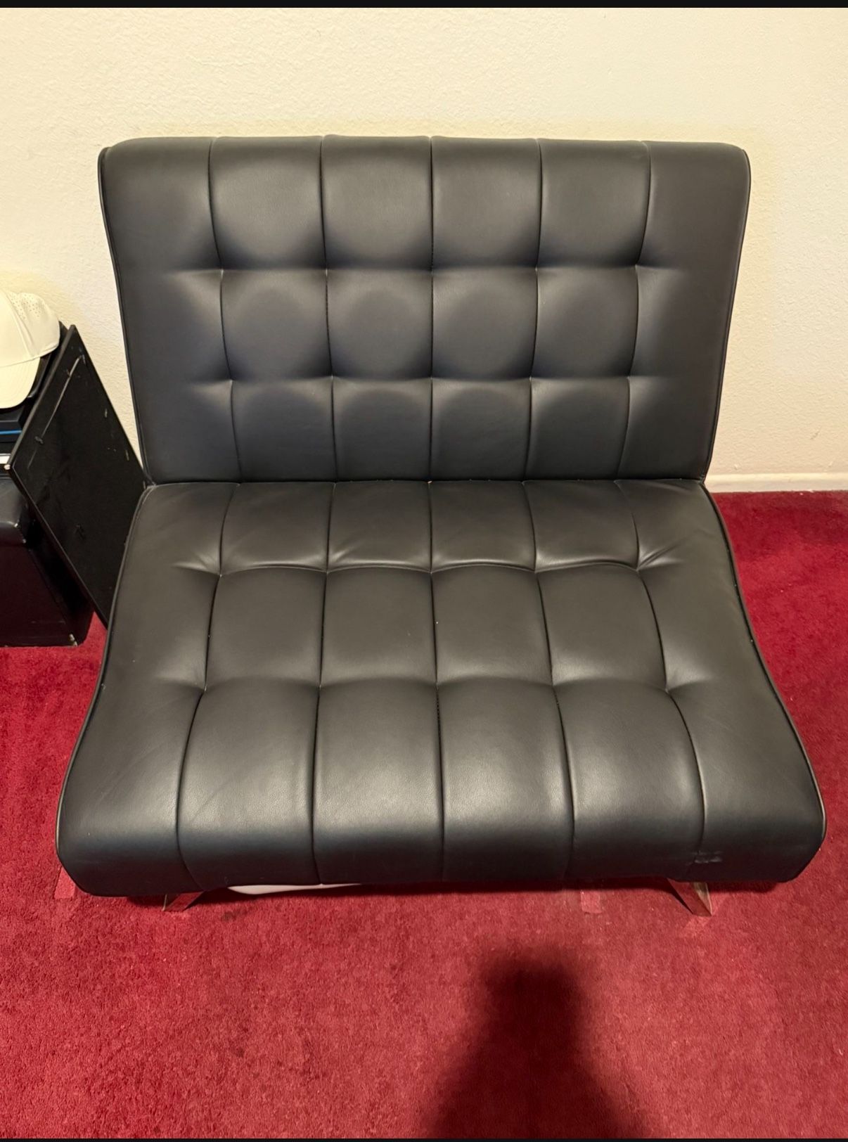 Mini Futon Couch, Expandable Seat Lays Flat Office Couch