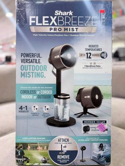 Shark FlexBreeze Pro Mist Indoor Outdoor Pedestal & Table Fan With Water Tank