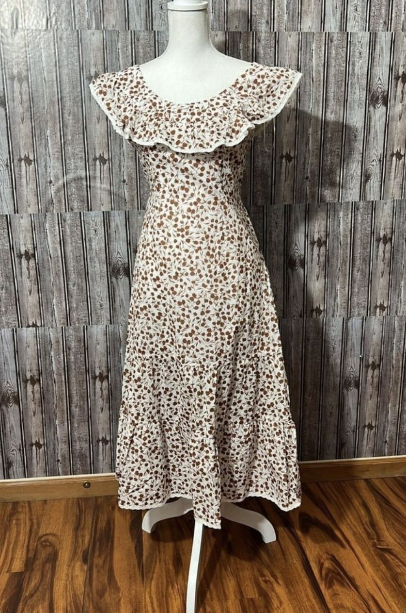 Rixo Brown Floral Women's Midi Dress