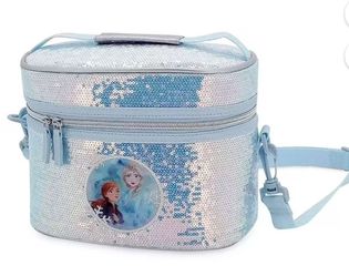 Disney Frozen 2 holographic sequin-covered lunch bag featuring Anna and Elsa