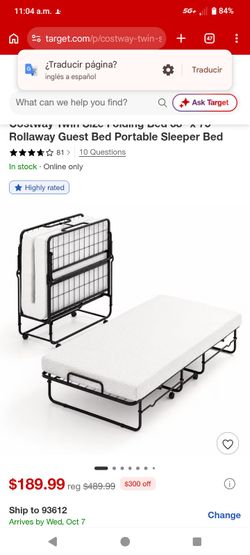 Costway Twin Size Folding Rollaway Guest Bed $180 OBO