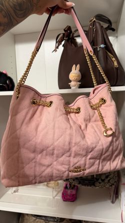 Pink denim coach Evelyn
