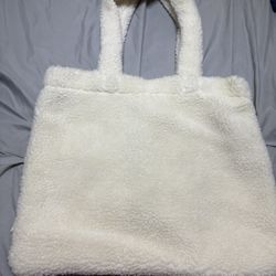 White Plush Tote Bag