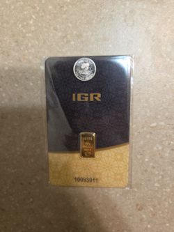 0.5 grams 999.9 gold bar with bonus 1 gram 999.9 Silver Coin