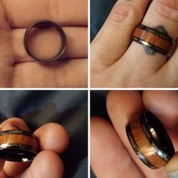 Tungsten Wood Ring Size 8
