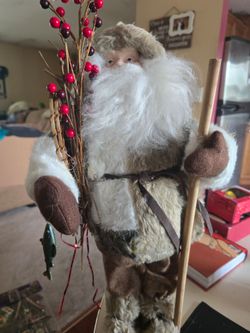 Rustic Santa Claus Christmas Figure Fisherman New