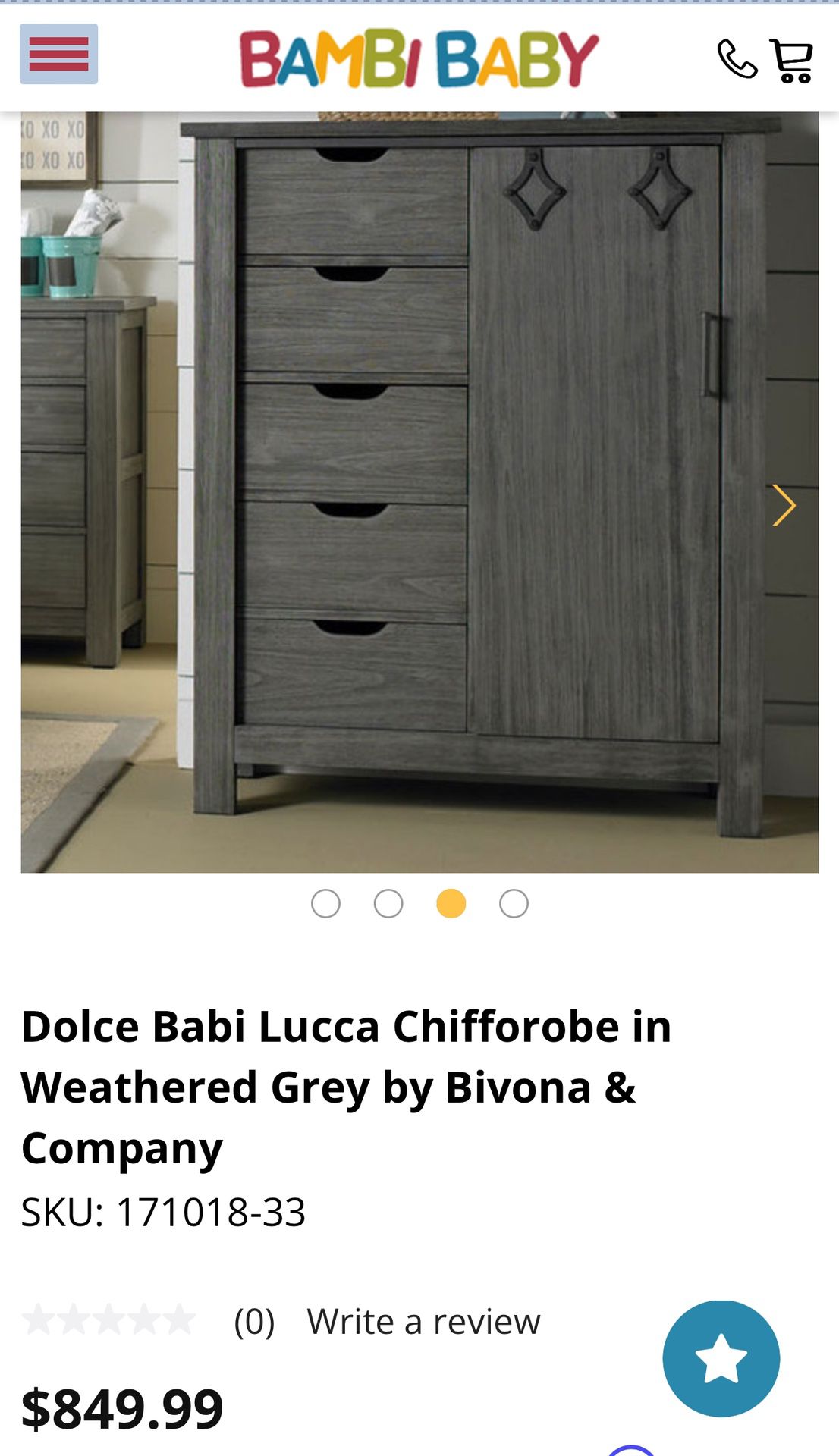 Grey Kids Wardrobe Dresser