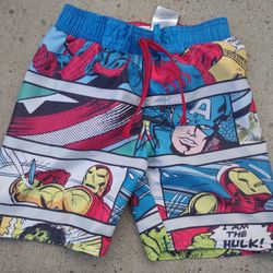 Boys Children Toddlers Size 4 Marvel Comic's Super Heroes Swimming Trunks Shorts 