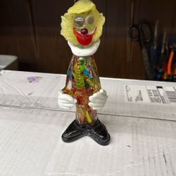 Vintage Art Deco Clown Glass Statue