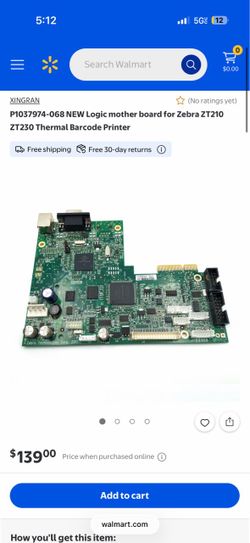 P1037974-068 NEW Logic mother board for Zebra ZT210 ZT230 Thermal Barcode Printer