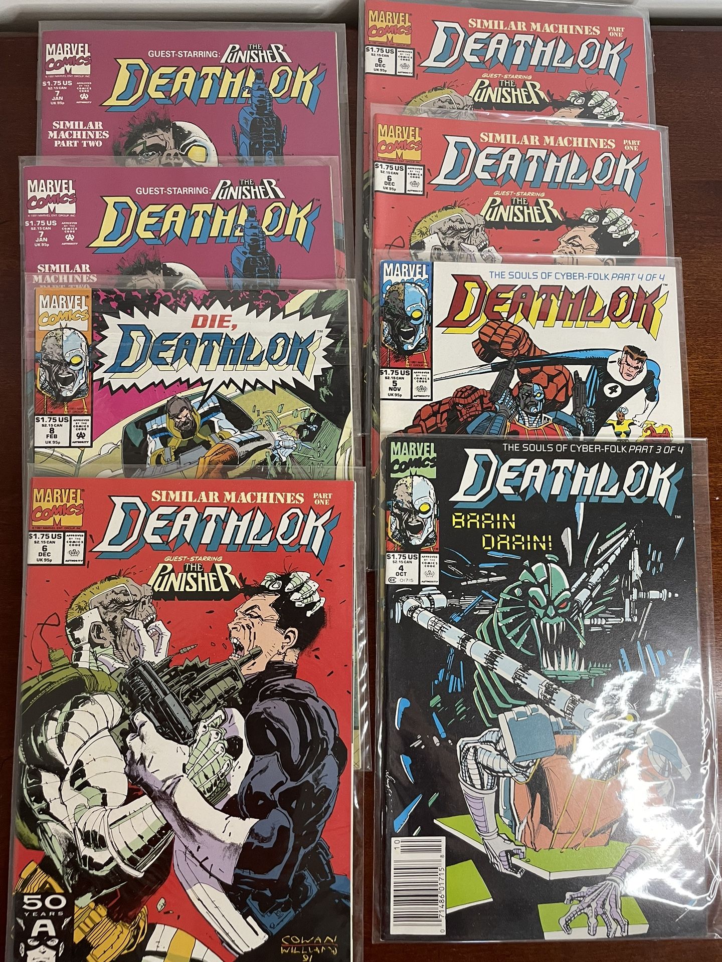 Lot Of 8 Marvel Deathlok Comicbooks