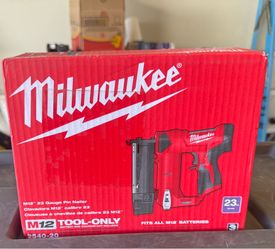 M12 12-Volt 23-Gauge Lithium-Ion Cordless Pin Nailer (Tool-Only) — NEW in Box