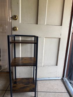3-Tier Industrial Wood and Metal Shelf