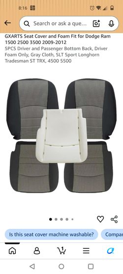 5Pc Driver/Passenger Front seat cover replacement and driver foam replacement Dodge ram