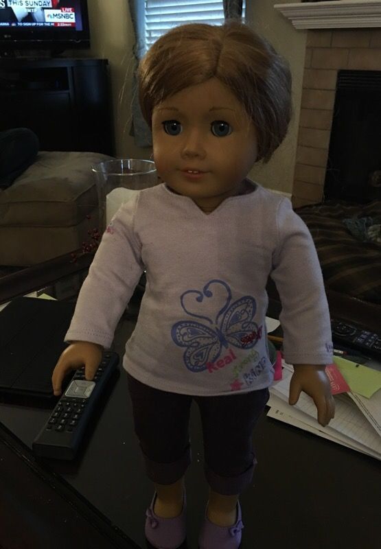 American Girl Doll Red Blonde Hair Blue Eyes Come With Outfit For