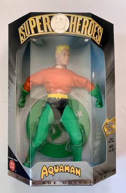 Vintage 1999 DC Super Heroes 8” AQUAMAN Silver Age Collection Figure MIB
