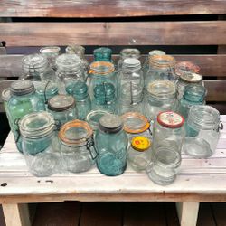  30 Vintage Glass Bottles 