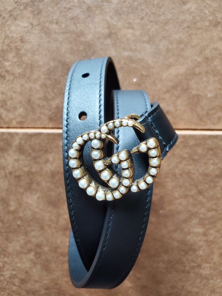 Gucci Skinny 0.8 Inch Pearl Belt