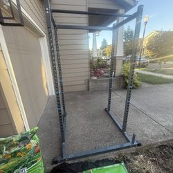 Power Rack Home Gym Set w/ Olympic Barbell, Weight Plates & Bench – Great Condition