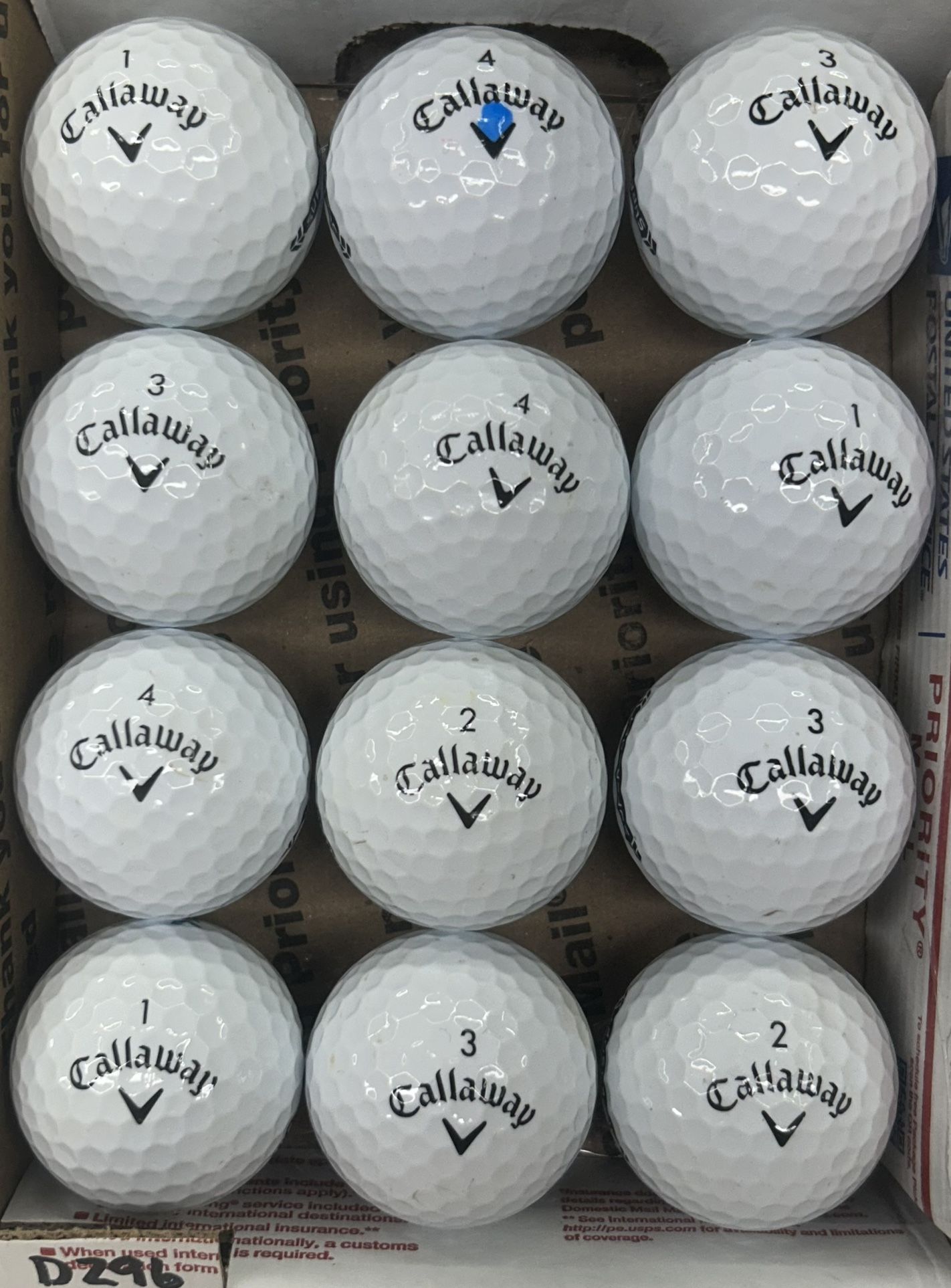 12 Callaway Supersoft White Golf Balls 5/4a Lot D296