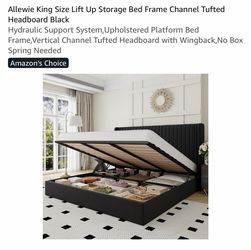 King bed frame lift up storage