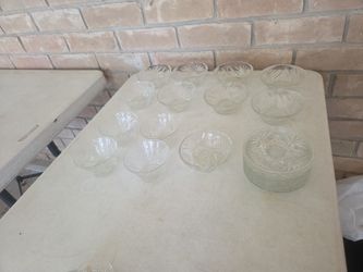 Vintage glass small plates &l bowls for desserts or trinkets