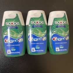 3pack Crest Scope Outlast Anticavity Fluoride Toothpaste 4.6 oz