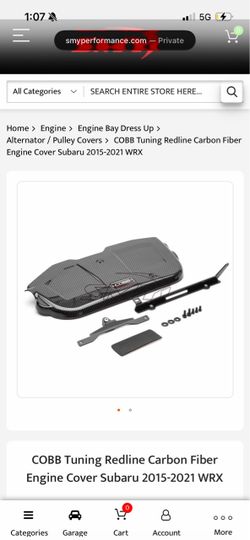 Subaru WRX carbon fiber engine cover