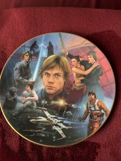 Star Wars Luke Skywalker Collector Plate 1996 vintage