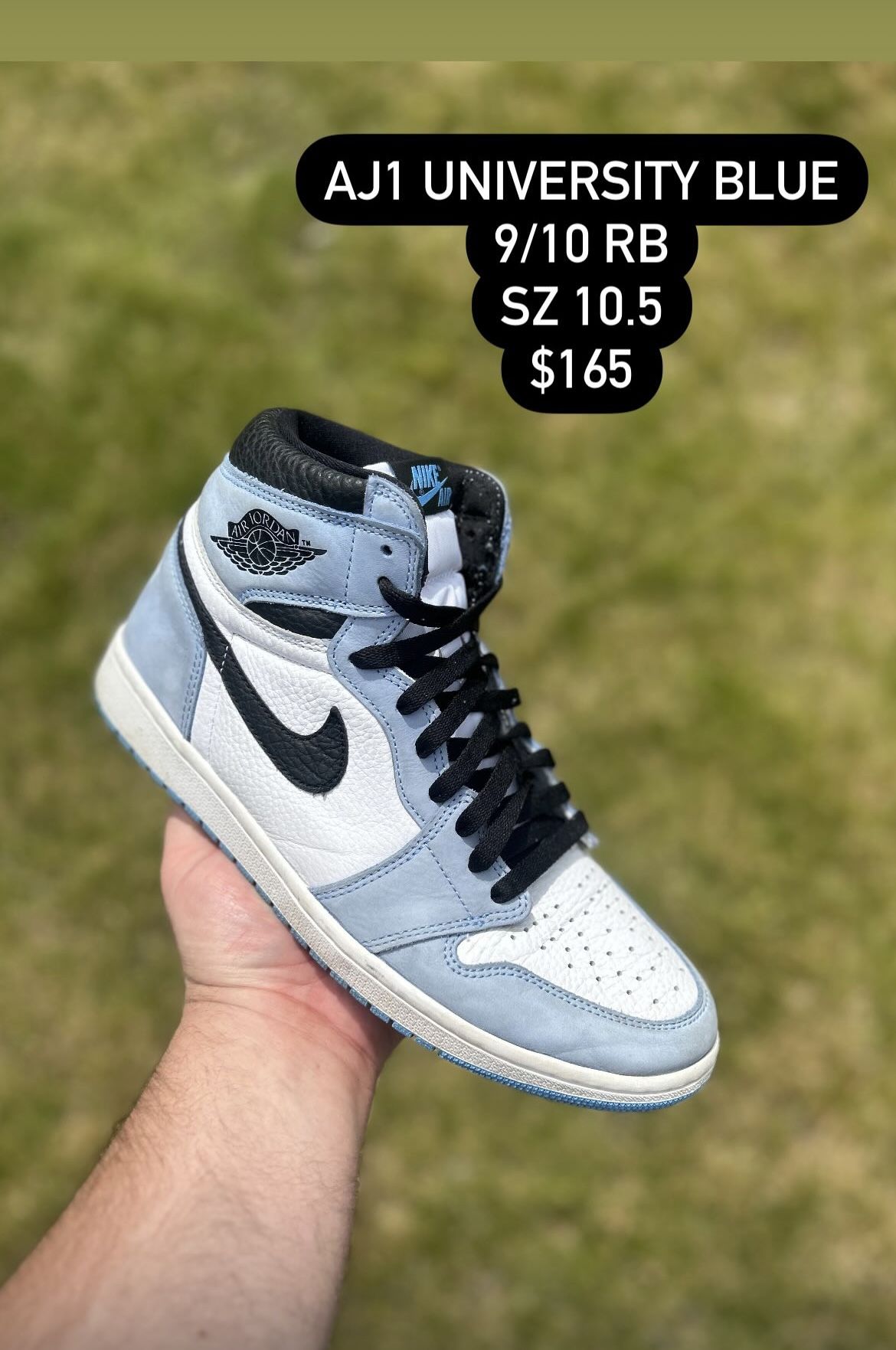 Jordan 1 University Blue 9/10 Size 10.5